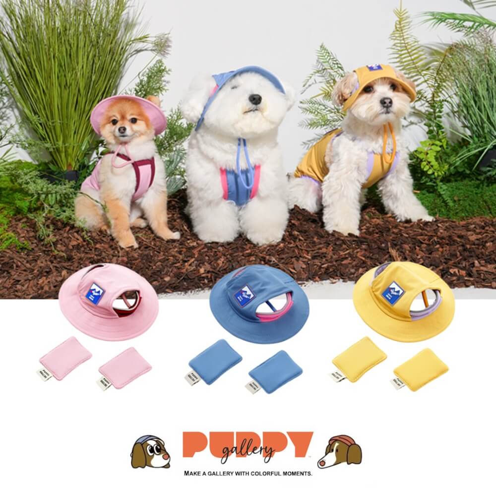 หมวกสัตว์เลี้ยง PUPPY GALLERY ไซซ์ S สีฟ้า มาพร้อม Cooling Pads